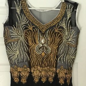 Black/gold/silver Indian dress